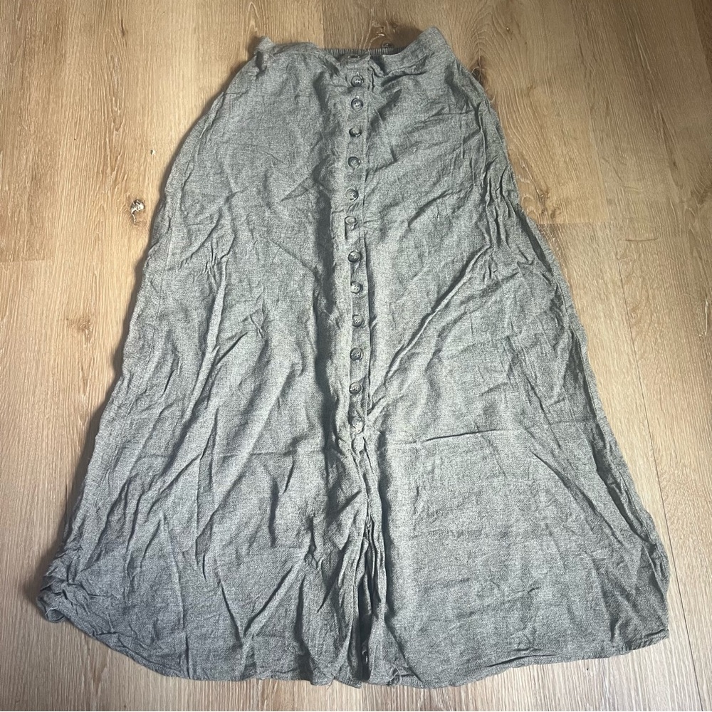 Karen Kane Grey Button Down Maxi Skirt Size 6
